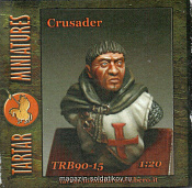 Сборная миниатюра из смолы Bust Crusader 1:20 Tartar Miniatures - фото