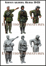 Сборная фигура из смолы ЕМ 35228 Немецкие солдаты, Курск 1943 г. 1:35, Evolution - фото