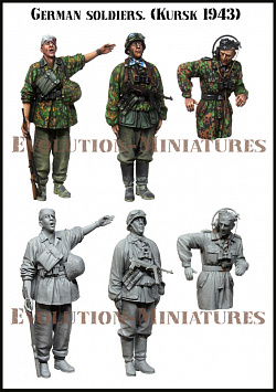 Сборная фигура из смолы ЕМ 35228 Немецкие солдаты, Курск 1943 г. 1:35, Evolution