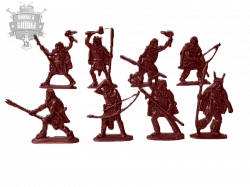 фигурки из пластика Кроманьонцы, 54 мм ( 8 шт, цвет - красно-коричневый, б/к), Воины и битвы