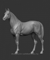 Сборная фигура из смолы Лошадь №3 - Французский англо-араб, 75 мм Chronos Miniatures - фото