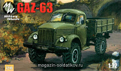 Сборная модель из пластика Советский грузовой автомобиль ГАЗ-63 MW Military Wheels (1/72) - фото